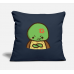 Kawaii Green Baby Turtle Being Angry Navy Pillow